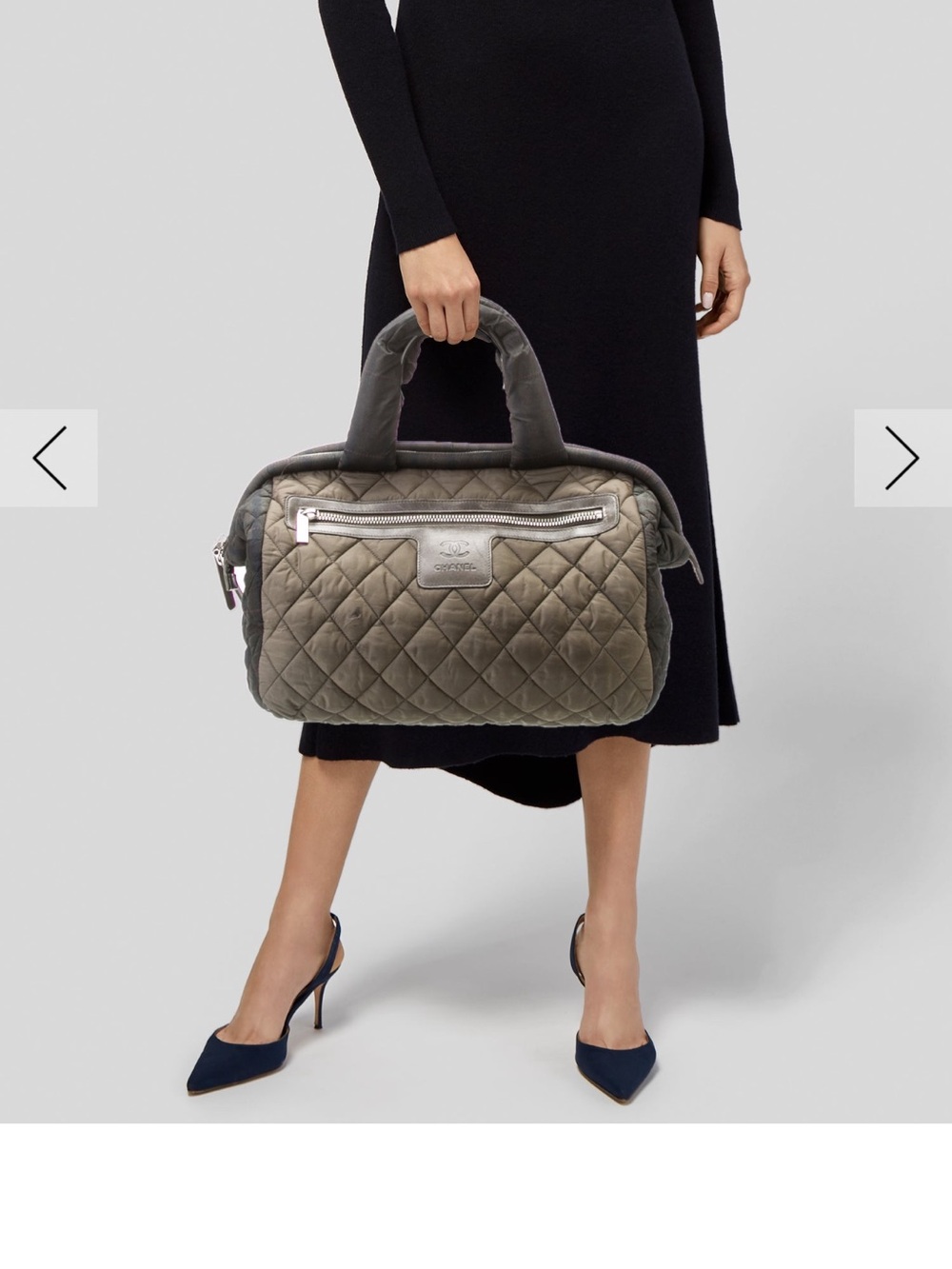 CHANEL Quilted Olive Green Shoulder Bag